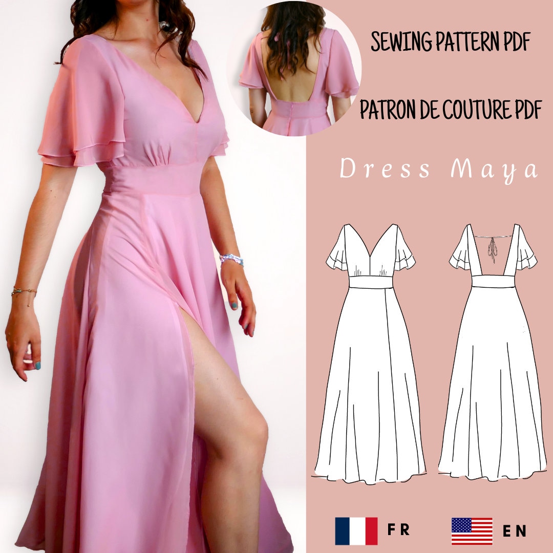 Patron Robe Longue Robe Couture Cocktail Patron Vogue 1842F5 Robe