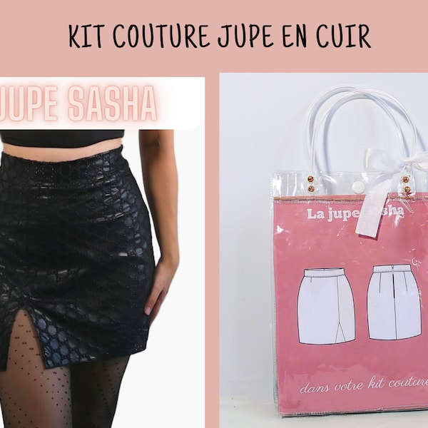 Kit de couture jupe en simili cuir, avec fente | patron de couture mini jupe