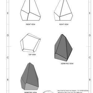 Digital printable PDF glass terrarium creat pattern template, Geometric/Polygonal glass digital drawing for printing,stained glass terrarium