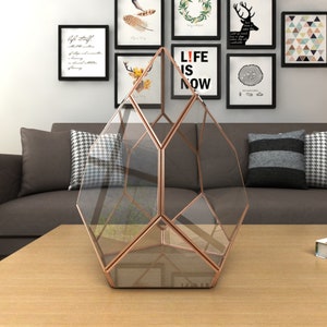 Digital printable PDF glass terrarium creat pattern template, Geometric/Polygonal glass digital drawing for printing,stained glass terrarium