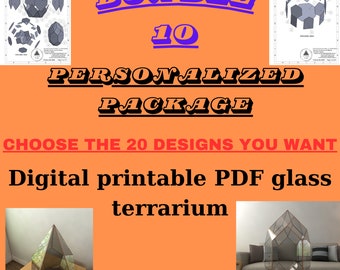 Bundle-10 Special package of your choice.You are free to choose from ALL my listings,Digital printable PDF glass terrarium creat pattern