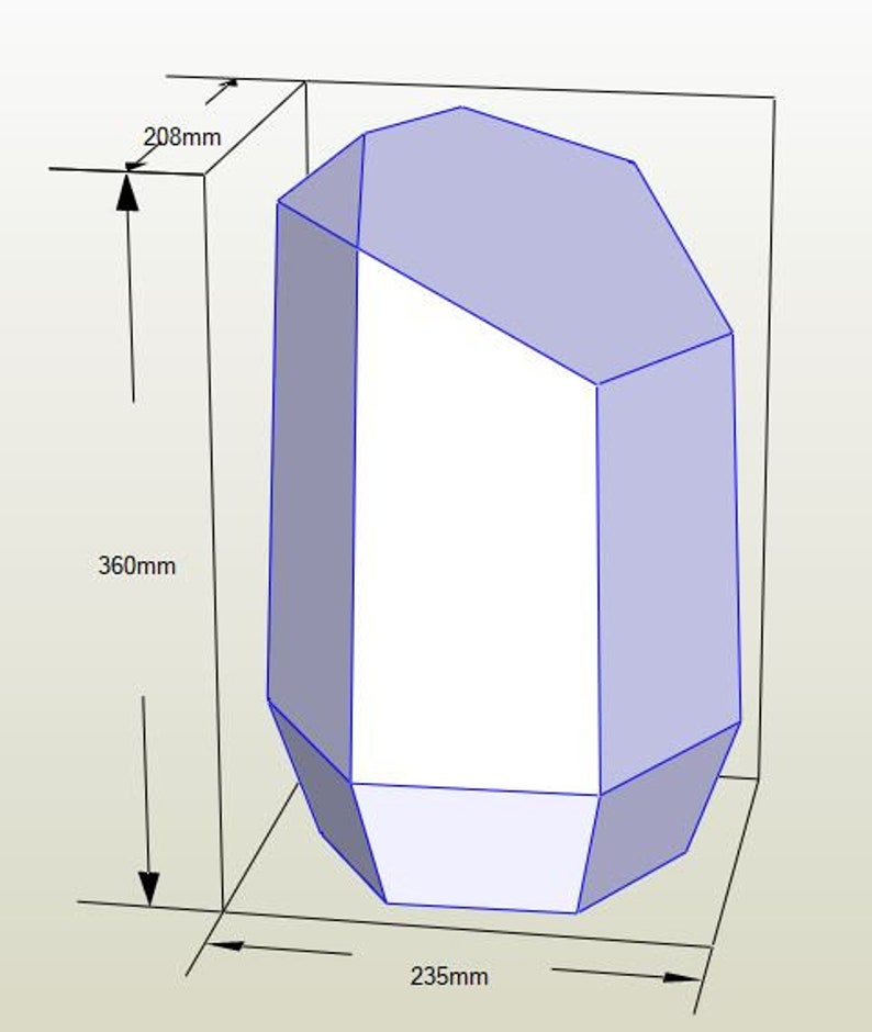 Digital Printable PDF Glass Terrarium Creat Pattern Template, Geometric