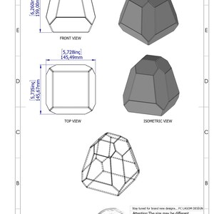 Digital Printable PDF Glass Terrarium Creat Pattern Template, Geometric ...