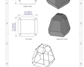 Digital printable PDF glass terrarium creat pattern template, Geometric/Polygonal glass digital drawing for printing,stained glass terrarium