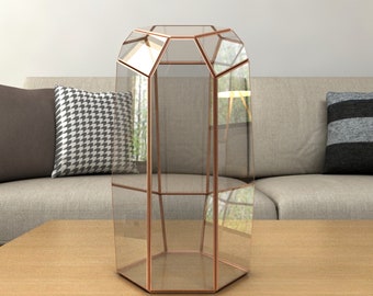 Geometric Glass Terrarium Pattern: DIY Polygonal Template (PDF)