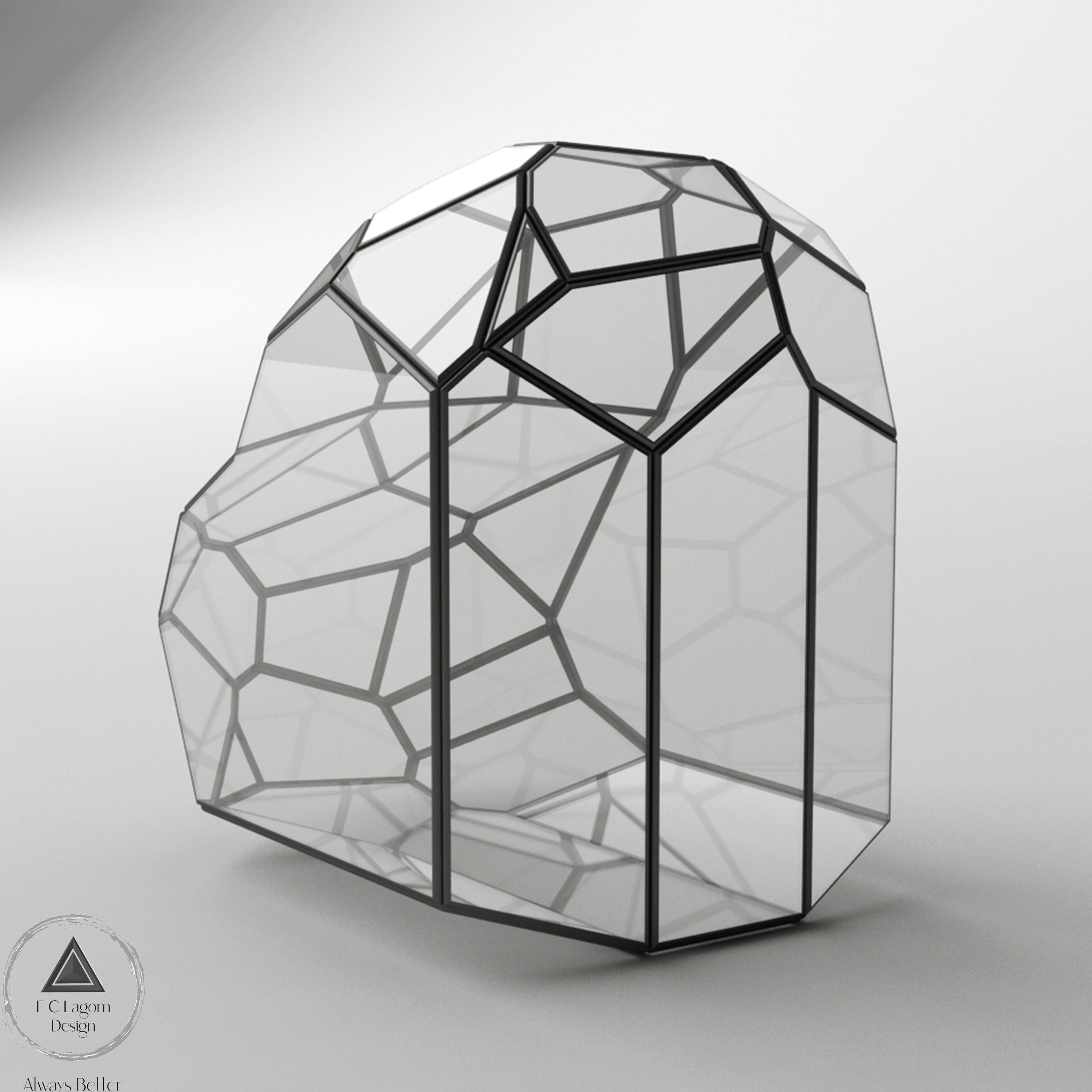 Digital Printable PDF Glass Terrarium Creat Pattern Template, Geometric