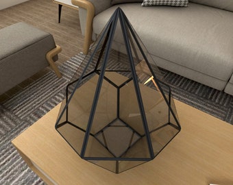 Geometric Stained Glass Terrarium Pattern Template (Digital Download)