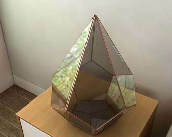 Digital printable PDF glass terrarium creation pattern template,Geometric/Polygonal glass digital drawing for printing,stained glass,gift