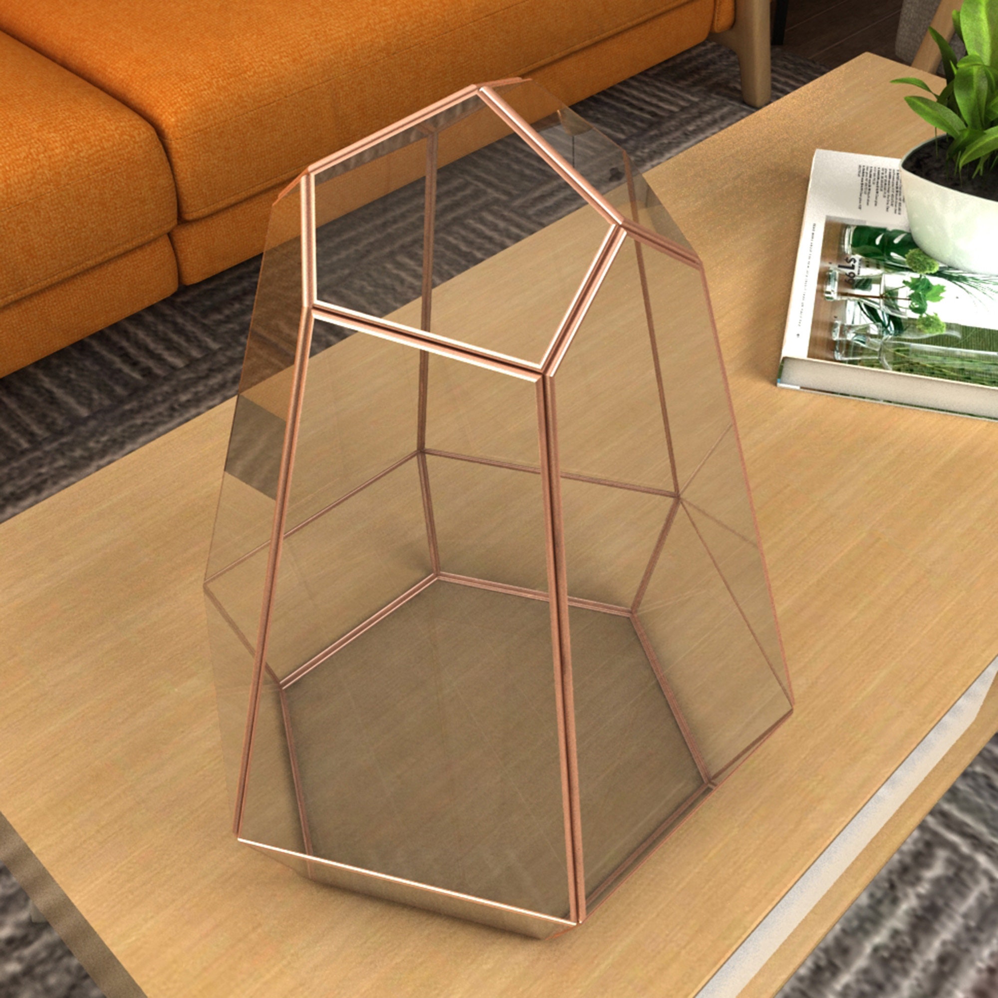 Digital Printable PDF Glass Terrarium Creat Pattern Template, Geometric