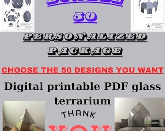 Bundle-50 Special package of your choice.You are free to choose from ALL my listings,Digital printable PDF glass terrarium creat pattern