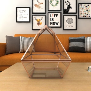 Digital printable PDF glass terrarium creat pattern template, Geometric/Polygonal glass digital drawing for printing,stained glass terrarium