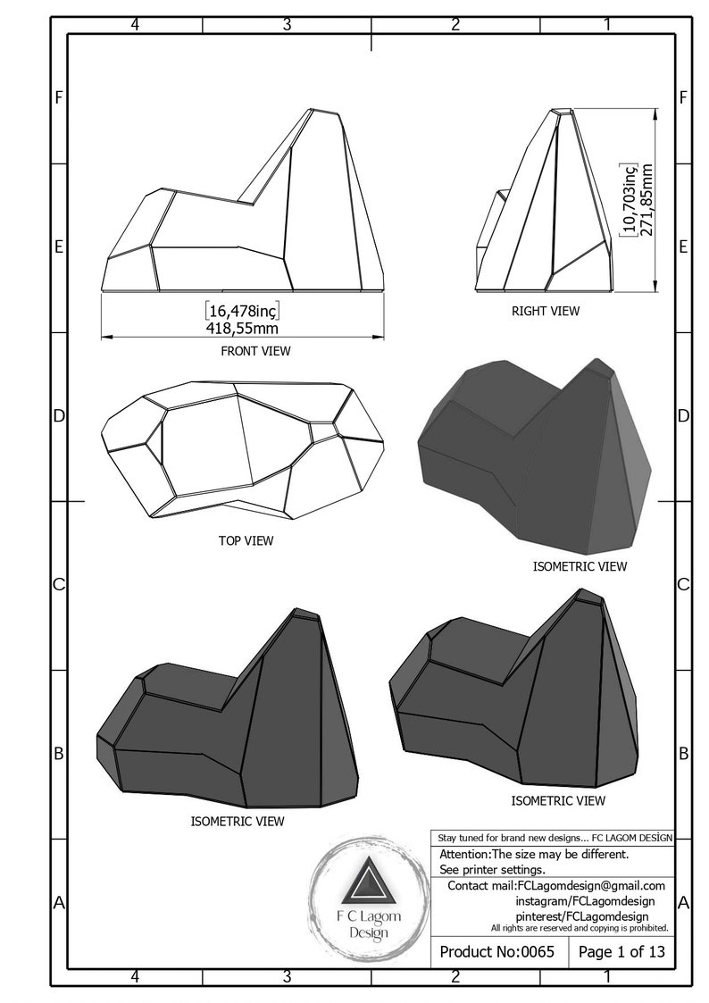 Digital printable PDF glass terrarium creat pattern template, Geometric/Polygonal glass digital drawing for printing,stained glass terrarium image 6