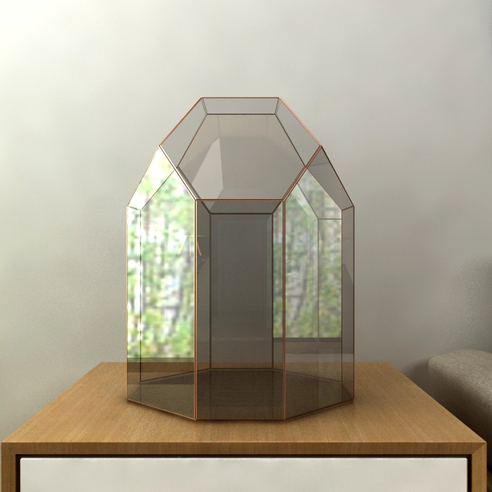 Digital Printable PDF Glass Terrarium Creat Pattern Template, Geometric