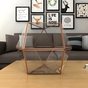 Digital printable PDF glass terrarium creat pattern template, Geometric/Polygonal glass digital drawing for printing,stained glass terrarium