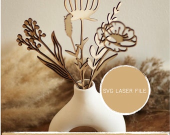 SVG Laser Datei - Blumen, Flowers svg laser cut file, svg, png, dxf