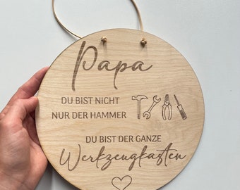 Vatertag, Geschenk für Papa, Holzschild für Papa, Papa ist der beste, Papa ist der Hammer