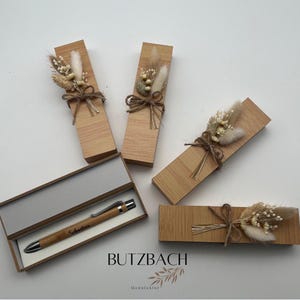 Kugelschreiber personalisiert Geschenk mit Trockenblumen, individueller Gravur, Geschenk Gift, Geburtstagsgeschenk, Abschiedsgeschenk