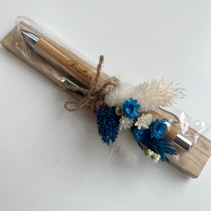 Bolígrafo regalo personalizado con flores secas, grabado individual, regalo regalo, regalo cumpleaños, regalo despedida imagen 3
