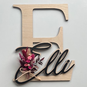 Carta de madera 3D con nombre, letrero de puerta de madera personalizado, placa de nombre, letrero de puerta, regalos personalizados