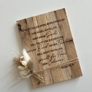 Letrero de madera con versículo bíblico, Porque los montes seguramente se apartarán, Isaías 54:10 Tarjeta de regalo bíblica hecha de madera, Dios Jesús Espíritu Santo