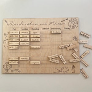 reusable wooden timetable - school helper, wooden timetable, gift for school enrollment, school helper