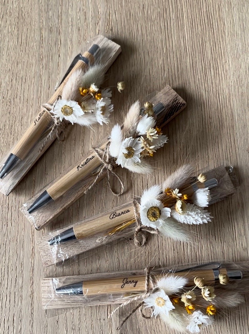 Ballpoint pen personalized gift with dried flowers, individual engraving, gift gift, birthday gift, farewell gift image 10