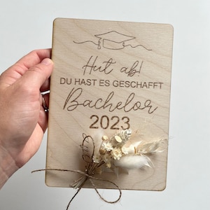 Bachelor Abitur Master Geschenkkarte, personalisiert mit Wunschtext, Graduierung Geschenk, Abschlussgeschenk Bild 2