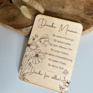 Merci maman, carte en bois, carte en bois, personnalisée, carte pour maman, fête des mères, cadeau pour maman