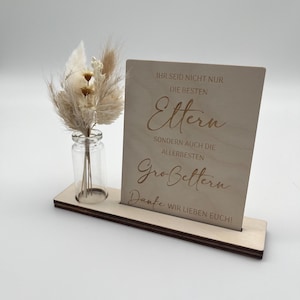 Regalo per genitori e nonni, cartello in legno con fiori secchi per mamma, nonna, papà, nonno