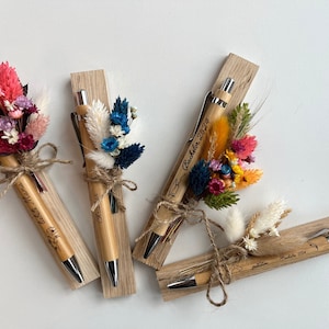 Kugelschreiber personalisiert Geschenk mit Trockenblumen, individueller Gravur, Geschenk Gift, Geburtstagsgeschenk, Abschiedsgeschenk Bild 2