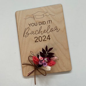 Bachelor Abitur Master Geschenkkarte, personalisiert mit Wunschtext, Graduierung Geschenk, Abschlussgeschenk Bild 1