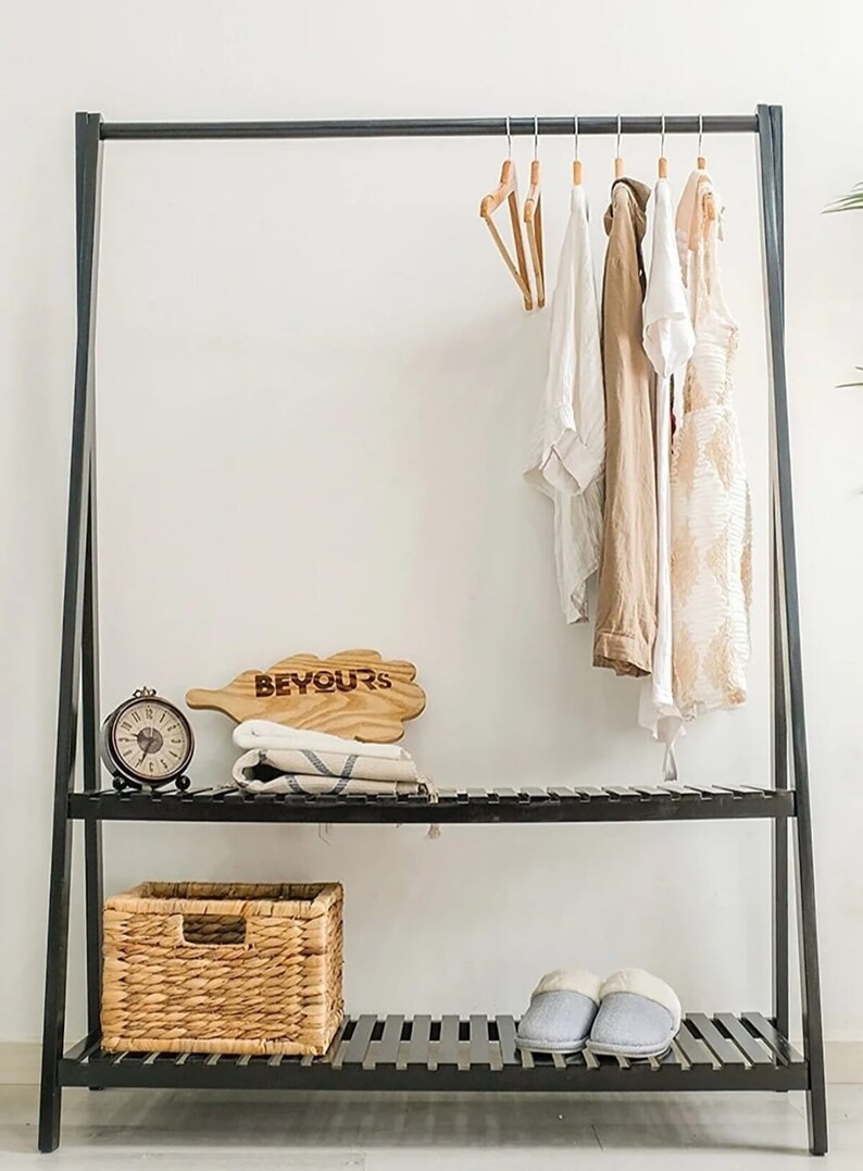 Wood Clothes Rack Clothing Rack Large Modern Coat Rack Etsy