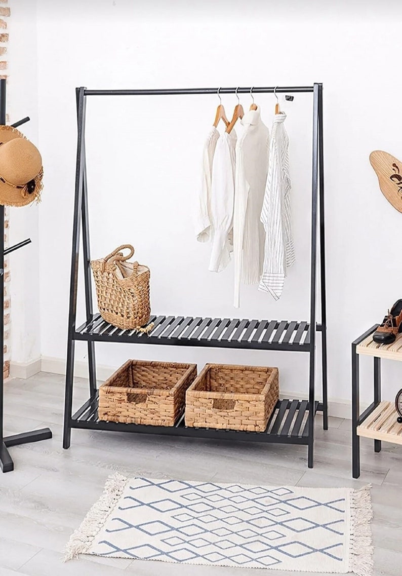 Wood Clothes Rack Clothing Rack Large Modern Coat Rack Etsy