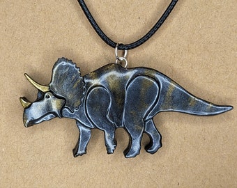 Triceratops Pendant, Triceratops Necklace, Dinosaur Pendant, Dinosaur Necklace, Dinosaur Jewellery