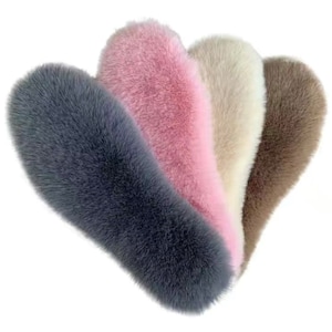 Felted sheep wool insoles covered with rabbit hair /warm insoles/Latex backed for stability&comfort/