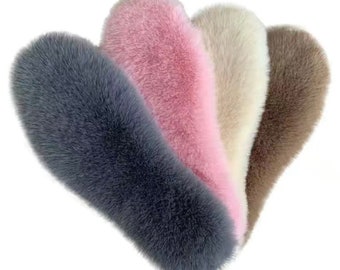 Felted sheep wool insoles covered with rabbit hair /warm insoles/Latex backed for stability&comfort/