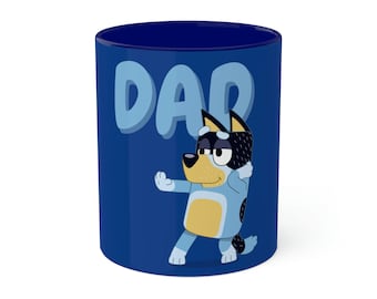 Bluey Inspired DAD Mug, Bandit Mug, Bluey Dad Bandit, Dad Mug, Father's Day Mug, Gift for Dad, Gift for him