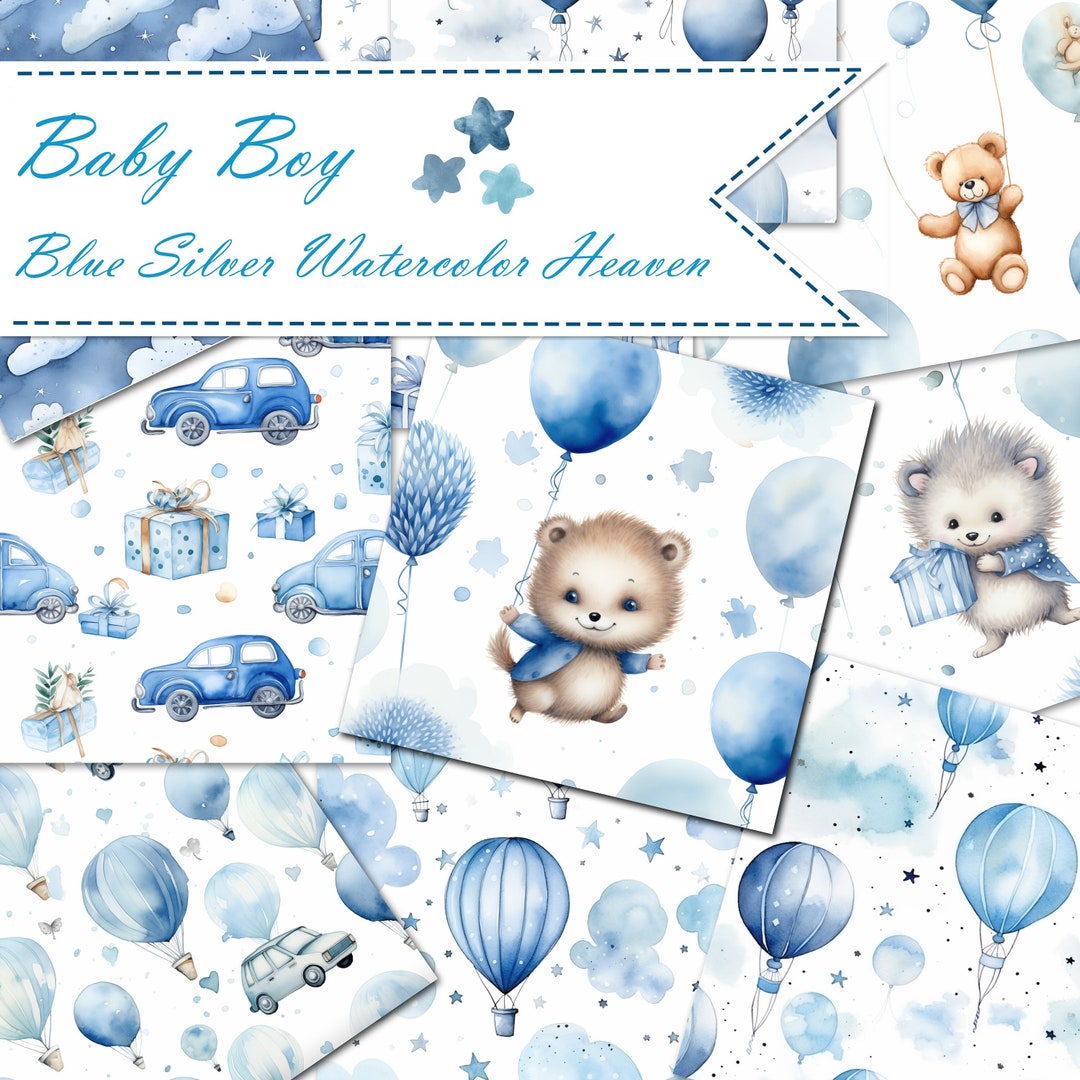 Baby Boy Cards, Printable Craf, Teddy Bear Paper, Cute Watercolor