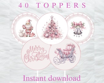 Christmas cupcake and cookie toppers, printable