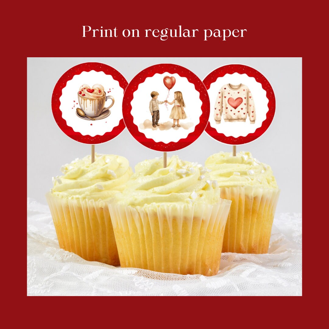Valentines Day Printable Cupcake Toppers 2