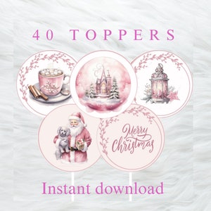 Christmas cupcake and cookie toppers, printable