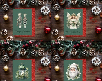 Weihnachtsgrußkarte grün, druckbar