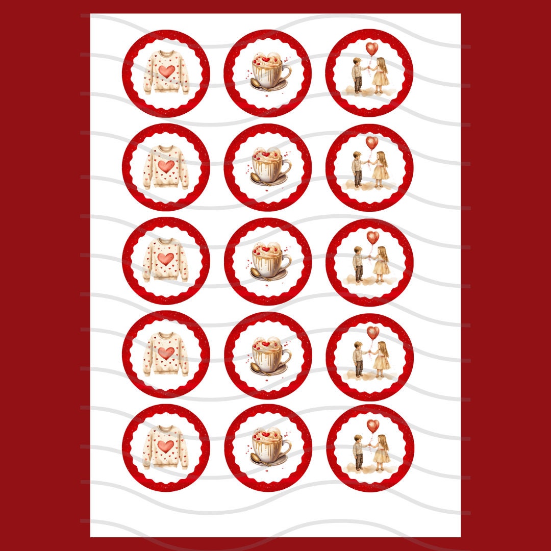 Valentines Day Printable Cupcake Toppers 2