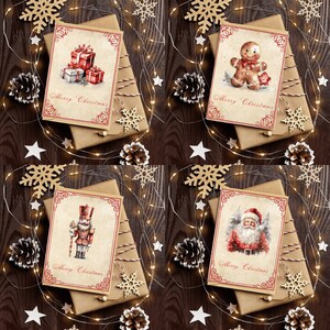 Vintage Christmas greeting card , printable