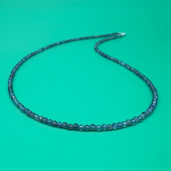 Collier fine perles améthyste collier pierre naturelle améthyste perles améthyste 2mm, fermeture l’argen perles 2mm