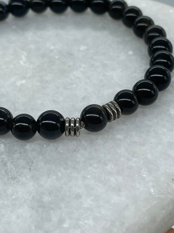Bracelet en pierre naturelle obsidienne bracelet … - image 2