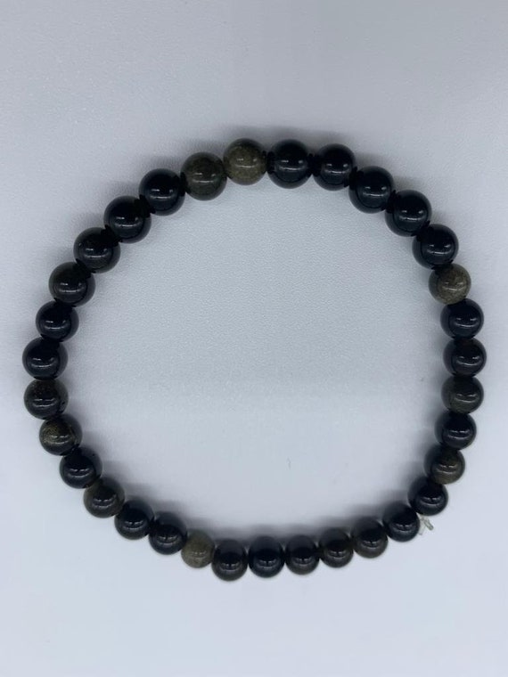 Bracelet en Obsidienne Noire