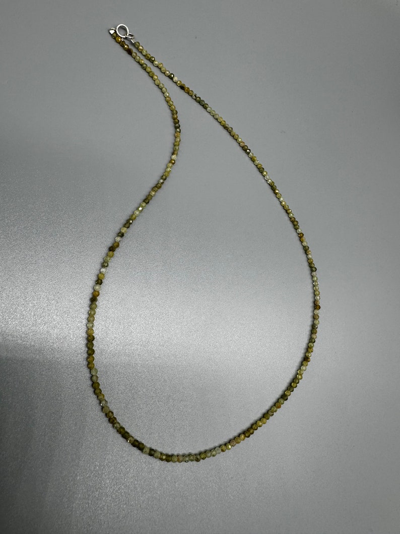 Collier fine grenat, collier pierre naturelle grenat collier pierre précieuse collier perles grenat, fermeture en largen perles 2mm image 3