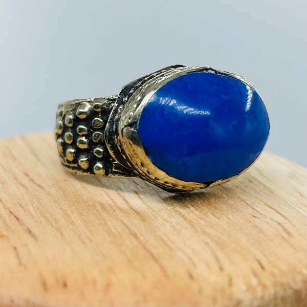 Bague ethnique berbère Afghan kuchi en pierre naturelle, vintage afghan Kuchi, bijoux Afghan kuchi