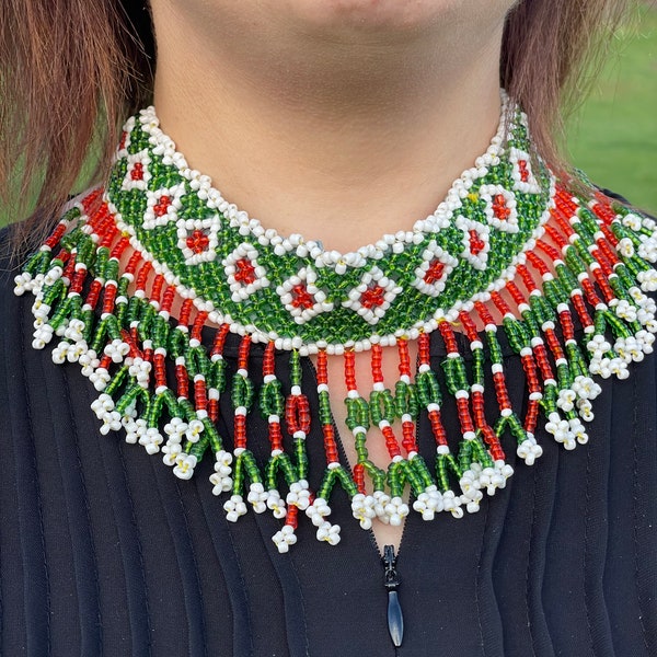 Collier perles style ethnique afghan kuchi boho et traditionnel, cadeau ethnique femme, cadeau anniversaire